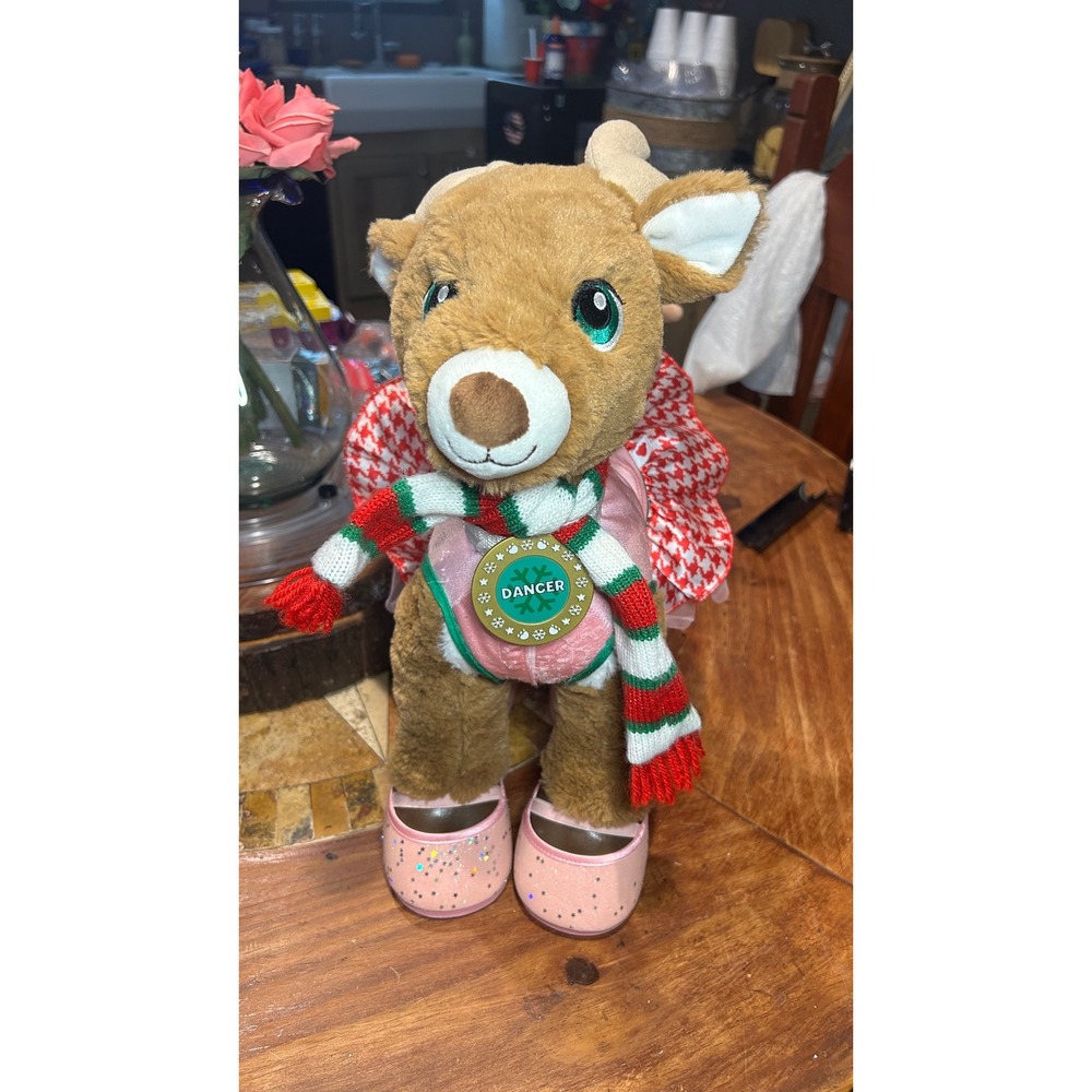 Build A-Bear Dancer‎ Reindeer Merry Mission Plush Pink Tutu Dress Scarf Shoes